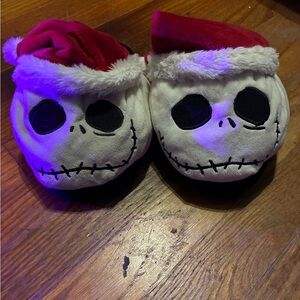 Novelty Skull Face men’s and Women's Holiday Slippers - Red & White